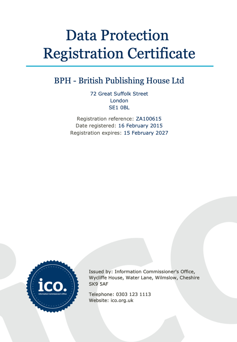 Data Protection Registration Certificate